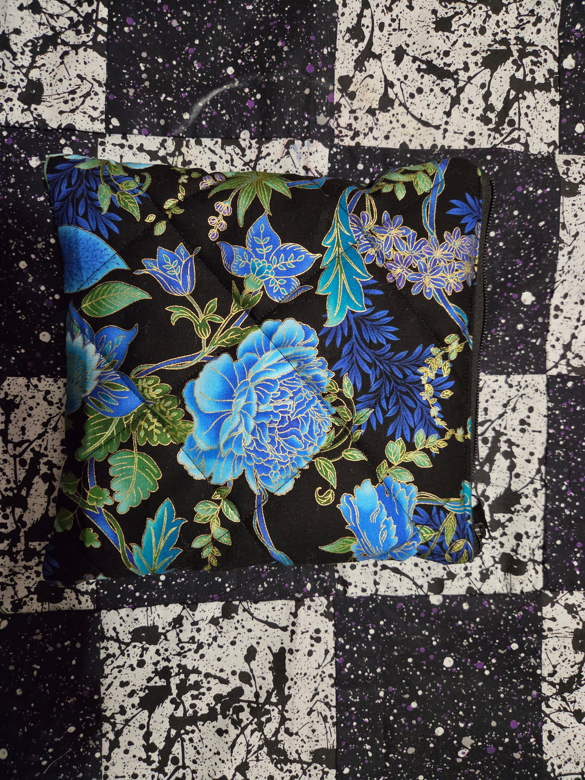 Large accessory pouches blue rose